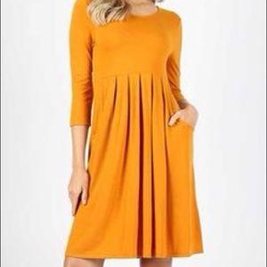 Zenana Premium Mustard Pocket Dress